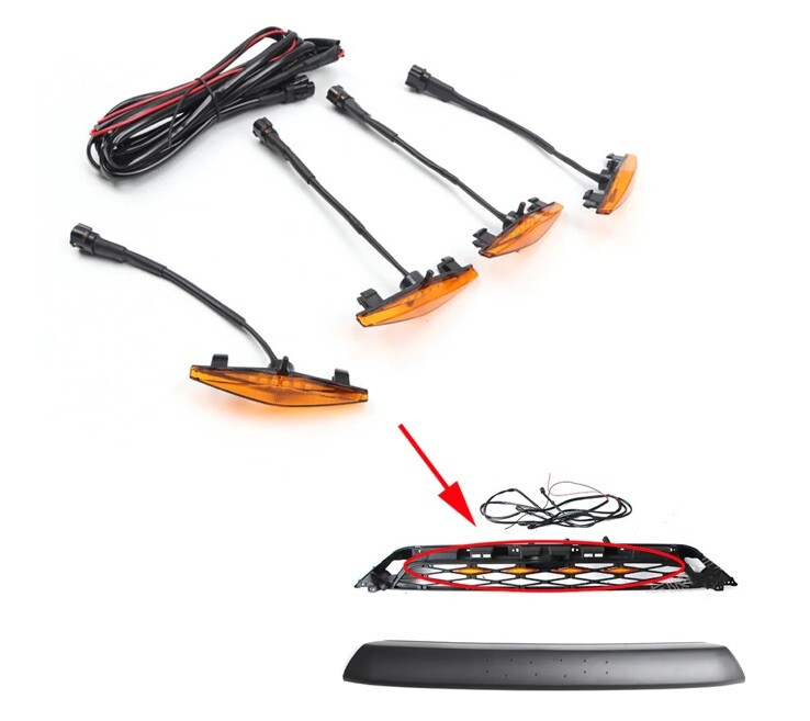 Front Bumper LED Light Grille Assembly Fit For 2014-2019 Toyota 4Runner TRD SR5
