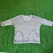 Misia Lightweight Two Front Pockets Drop-Shoulder Running Gray Sweatshirt Size M