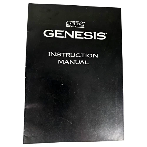 Sega Genesis Game Console Instruction Manual Booklet Black Genuine Authentic Vtg