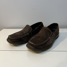 ECCO Womens Brown Suede Slip On Loafers Squar...