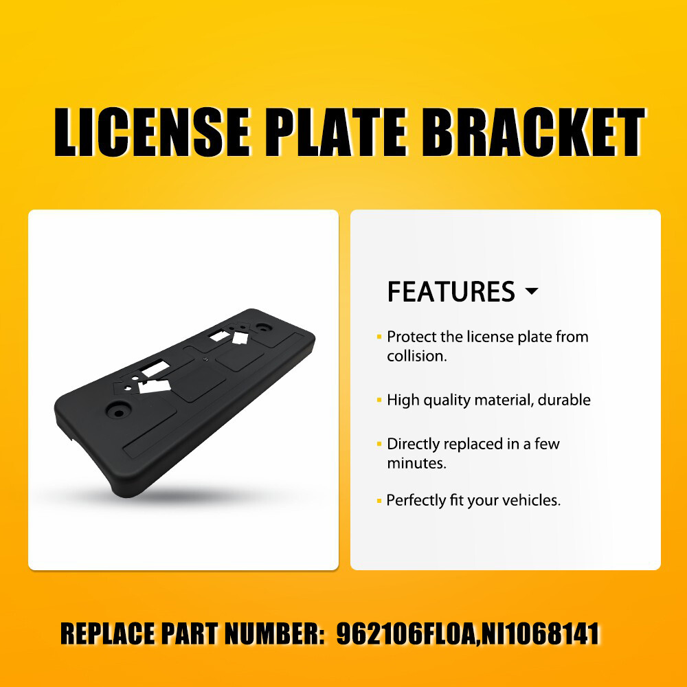 For 2017-2020 Nissan Rogue Front License Plate Holder Frame Mounting ABS Bracket