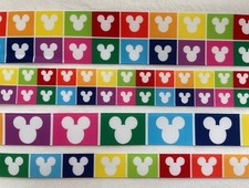 Mickey Mouse multicolor white ears Grosgrain ribbon 5/8" 7/8" 1" 1.5" Minnie