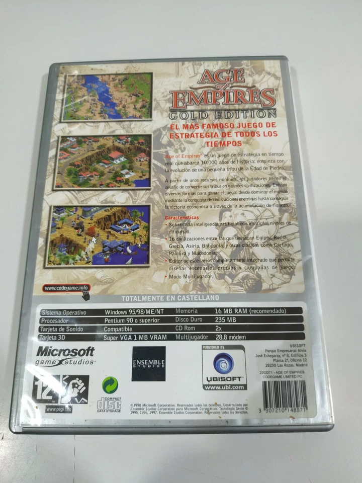 Age of Empires Gold Edition PC CD-ROM Castellano CodeGame España COMPLETO Pal⁠, foto 2 de 5