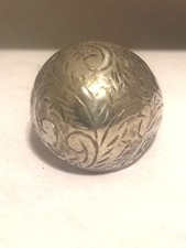 Vintage Sterling Silver Bubble Dome Siam Etched Ring Size 6.25 4.2g