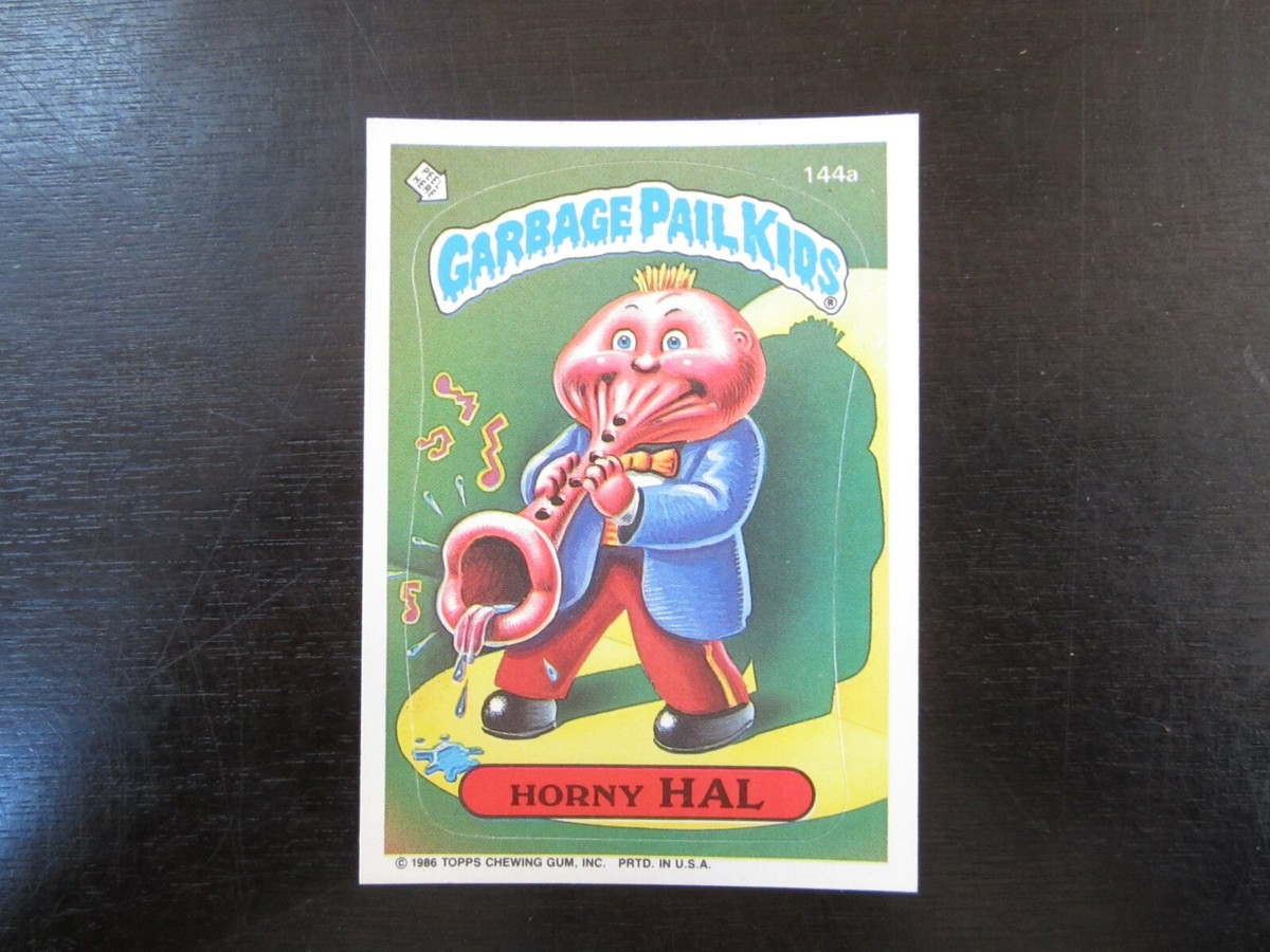 1986 Topps # 144a Horny Hal Garbage Pail Kids Card | eBay