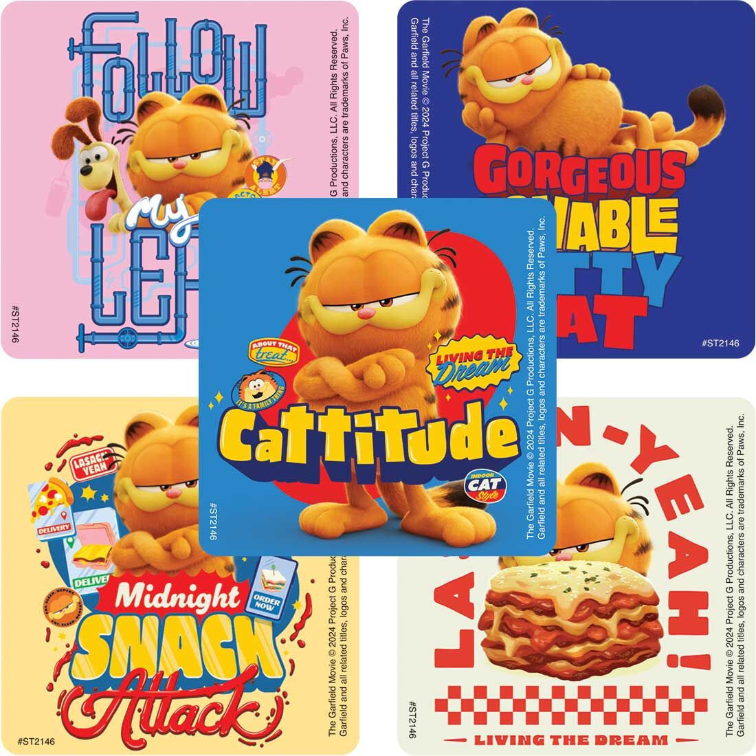 25 (Licensed) Garfield Movie Stickers, 2.5