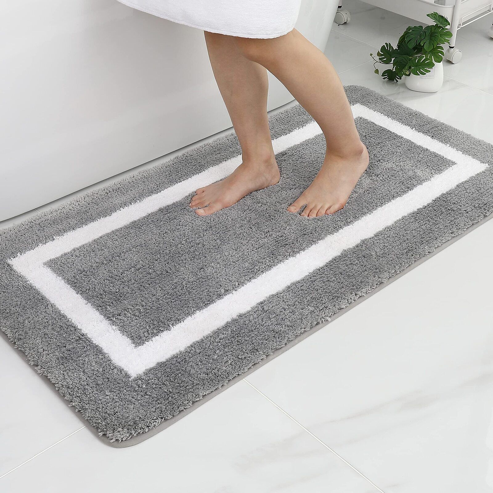 Soft Thick Absorbent Non-Slip Bath Mat for Shower or Bathroom Rug