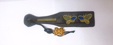 New Real Leather Rivet Horse Whip Riding Crop Whip Straight Flogger Cosplay B4