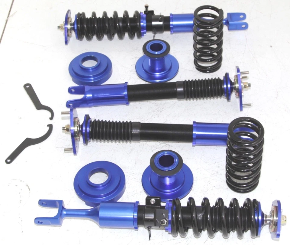 Kits inferiores de ajuste de suspensión 2D Coilover cupé base Nissan 350Z 03-08 AZUL Foto 3 de 4