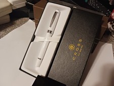 CROSS WHITE AND CHROME BAILEY FOUNTAIN PEN WEDDING CHRISTMAS 100 BRAND NEW GIFT