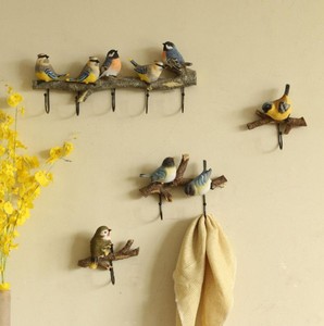 Creative American Resin Birds Hooks Wall Hangers Coat Hat Rack Home Image Is Loading Creative American Resin Birds Hooks Wall Hangers Coat