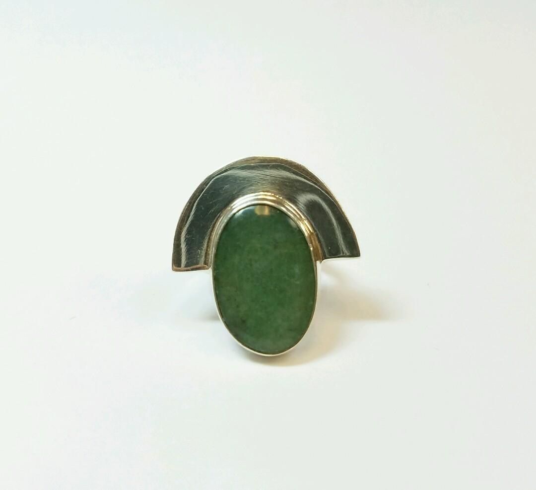 小物 80's Vintage stone  Green Eage Reclaimed Vintage stainless steel waterproof gem ring with