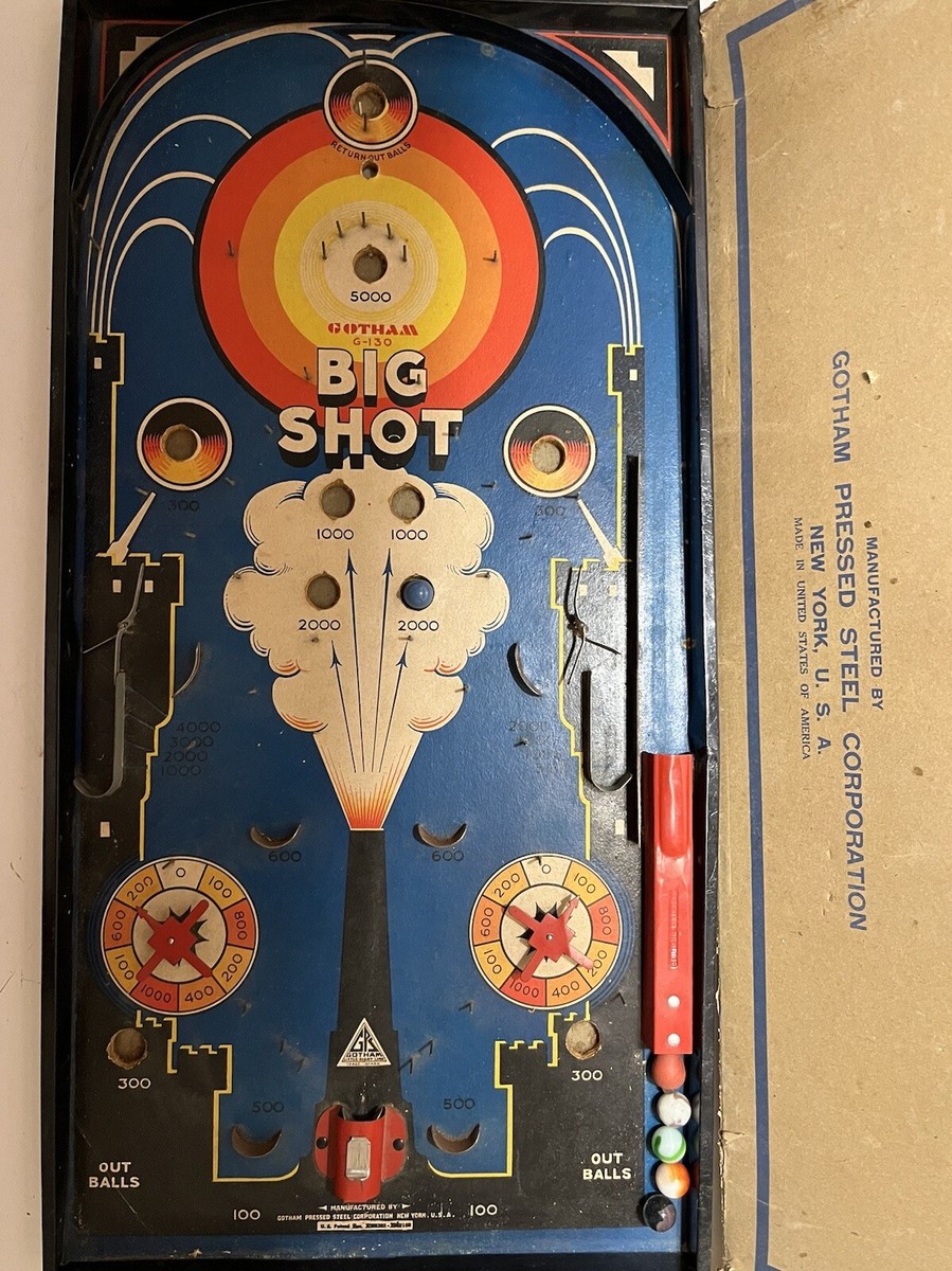 傑作機コレクション 03,04,07,08,13,17,21,24,25,31 Vintage Big Shot Pinball G130 1/12 Doz By Gotham Pressed