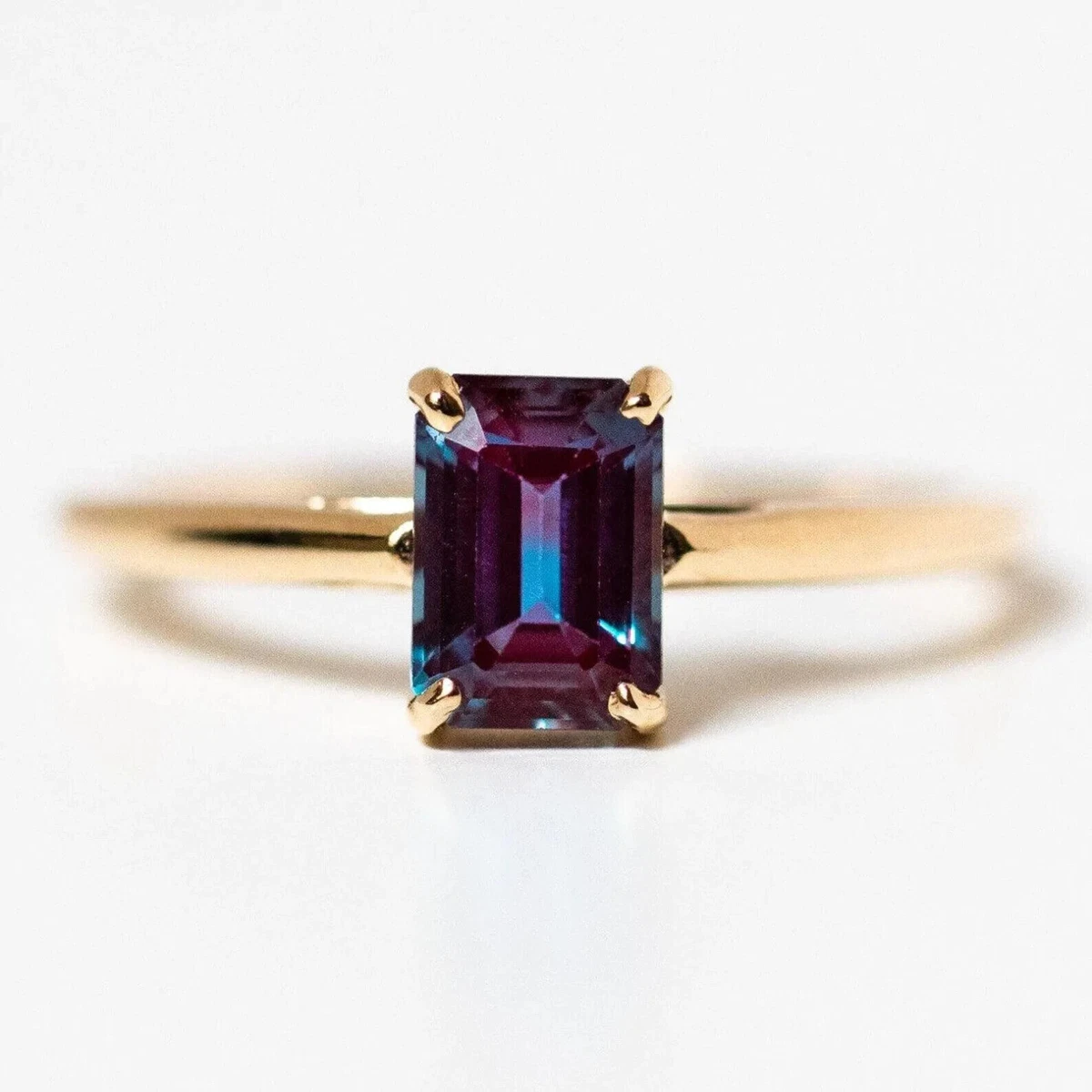 925 Silver Gold plated Engagement Alexandrite Gift Color Changing