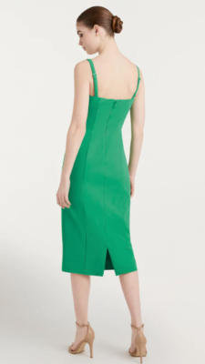 knee length dresses for ladies Erica A-line Diagonal Neck Mesh Sheer Midi Dress main image 0