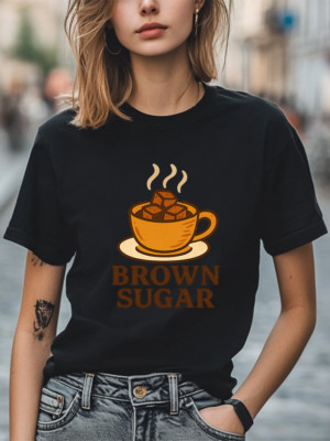 Brown Sugar Coffee Cup T-Shirt Cafe Vibes Tee Coffee Lover Shirt Unisex Tee