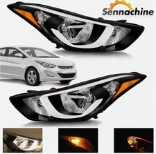 Headlight Assembly Left Right W/Bulb Pair For 2014 2015 2016 Hyundai Elantra US