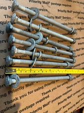 LOT 7- Carriage, Bolts, 3/8- 16×7"  Washers, Nuts, Galvanized fasteners,