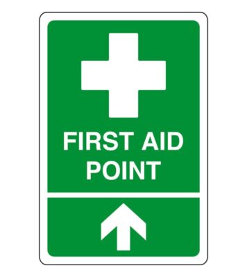 Erste Hilfe Punkt Pfeil nach oben - Sicherheitsschild - AED Schild, Erste Hilfe Aufkleber, Erste KI