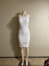 Entry  Cream Bodycon Dress - Size Large