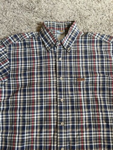 Carhartt Button Down Shirt Plaid Large