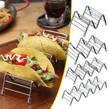 Stainless Steel Tray Taco Shell Holder Tortilla Stand Holds Kitchen Rack RK