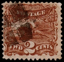 United States Scott 113 "G" Grill (1869) Used G-F, CV $90.00 C