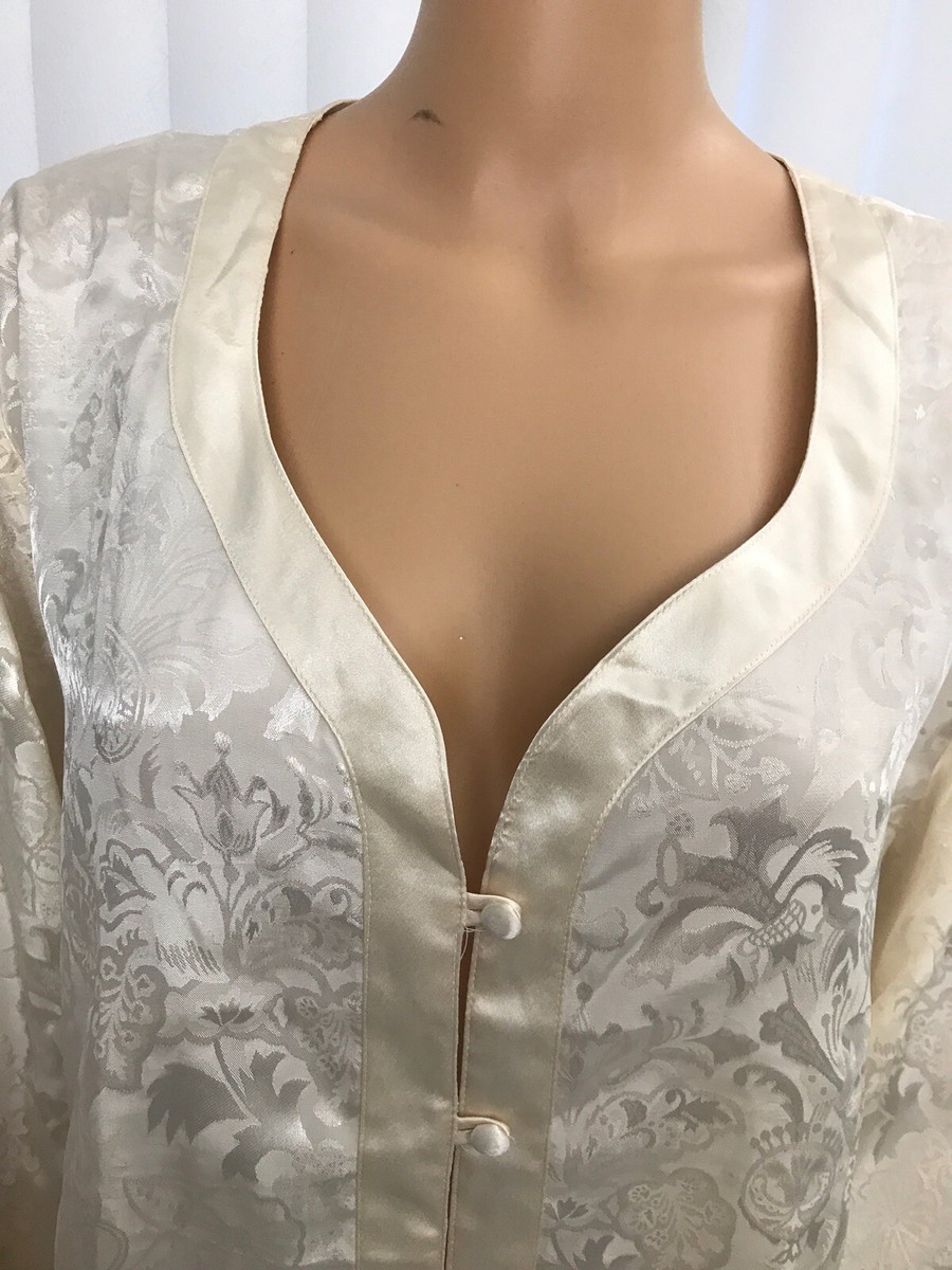 Haut De Pyjama Victoria's Secret Vintage - Motif Floral Scintillant, Taille M, Or