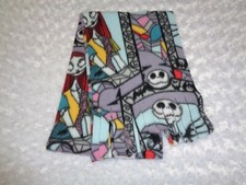 Handmade Jack and Sally Nightmare Before Christmas Fleece Scarf 9" x 60"