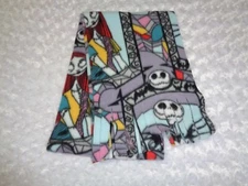 Handmade Jack and Sally Nightmare Before Christmas Fleece Scarf 9" x 60"