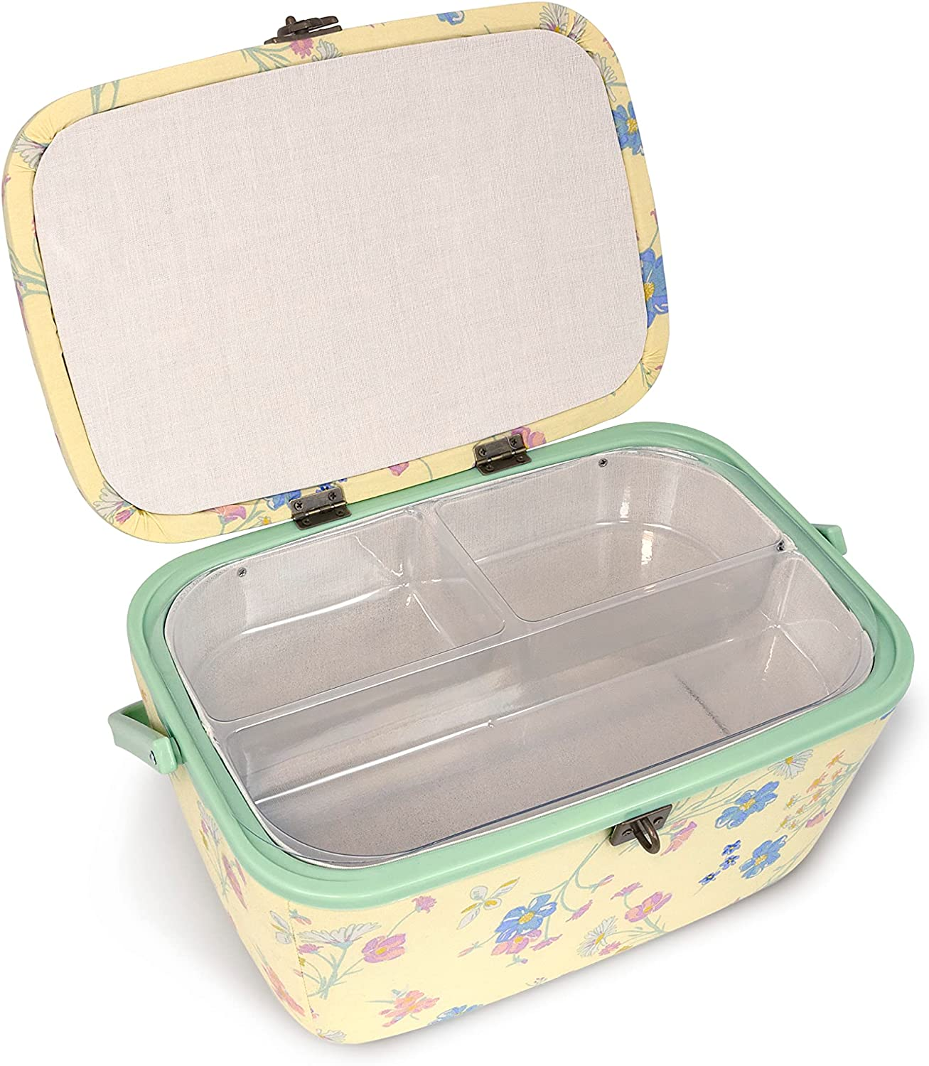 Dritz Large Oval, Yellow Floral Sewing Basket eBay