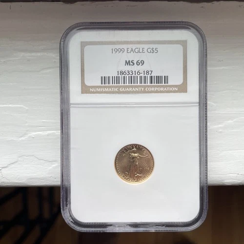 1999 Gold Eagle G$5 MS69 - 1/10 Oz Of Beautiful American Graded Gold!!!