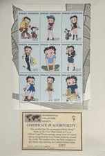 Central African Republic, Betty Boop in the City, 1998 VF MNH Sheet of 9 Stamps