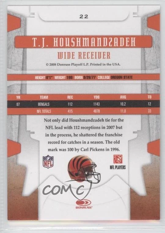 2008 Leaf Limited TJ Houshmandzadeh #22 - Image 2 of 2