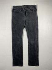 John Varvatos Jeans Men  s 32x29 Black Button Fly Slim Straight Stretch Denim
