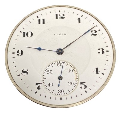 Elgin Grade 345 Pocket Watch Movement Size 12s 17j OF Model 3 Ticking F8590
