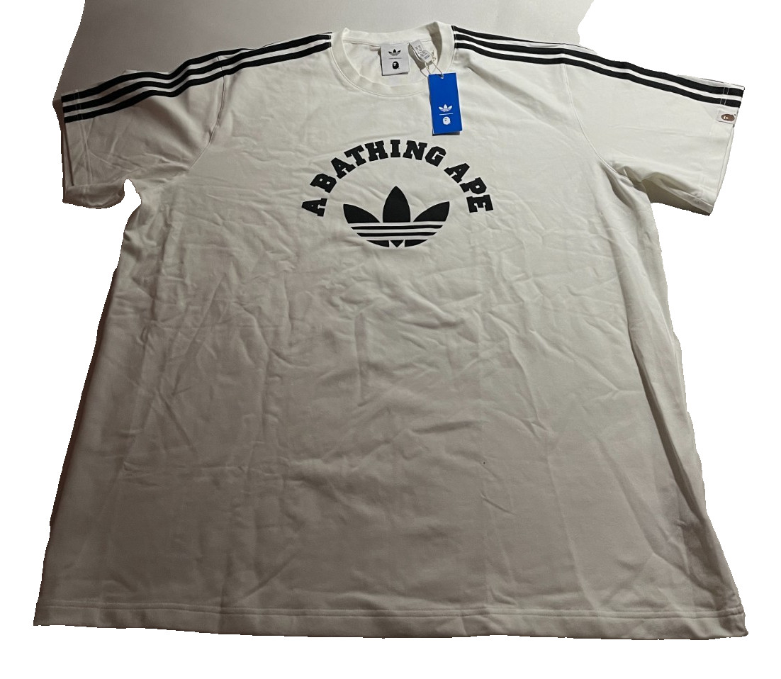 Adidas Originals x A Bathing Ape (BAPE) Trefoil Logo T-Shirt – White – Men’s 2XL
