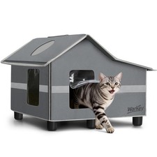 Outdoor Cat House Weatherproof, Outside Cat House for Outdoor Feral Cats, Ins...