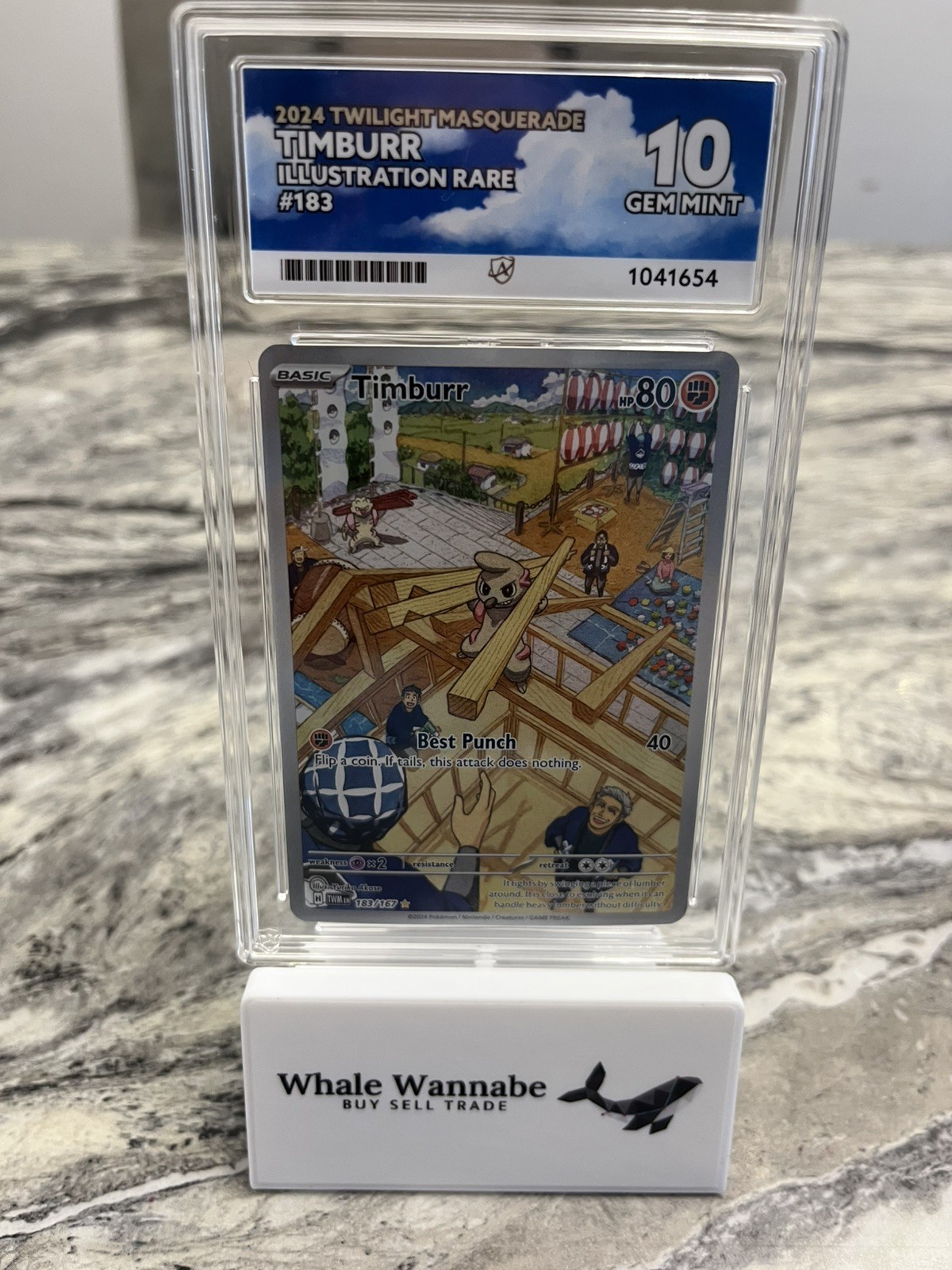 Timburr Pokemon Card 183/167 Twilight Masquerade Ace 10