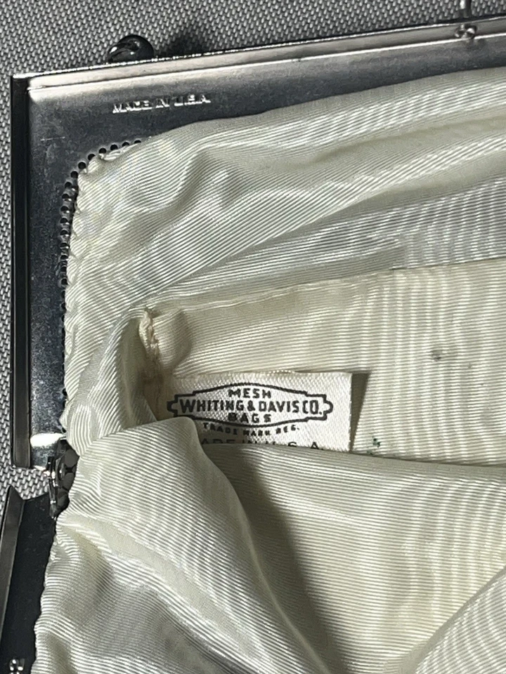 Antique Whiting Davis Art Nouveau Mesh Evening Purse Flapper Girl Chainmail - Image 3 of 4