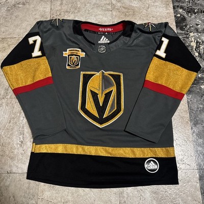 NHL VegasGoldenKnights Adidas 2017-18 Inaugural Season Hockey Jersey 71 Karlsson