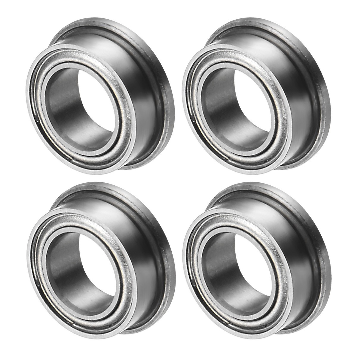 4-Pack FR156ZZ Flanged Ball Bearing, 3/16