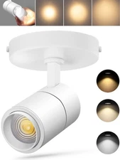 3-Color Zoomable LED Ceiling Spotlight Flush Mount Adjustable Spotlight Direc...