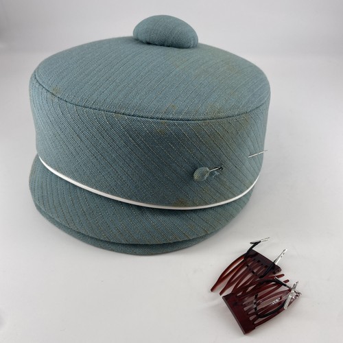 Mae Hanauer TWA Winter 1965-1968 Size 24 Hostess Uniform Hat Pin Comb Thrashed - Picture 11 of 12