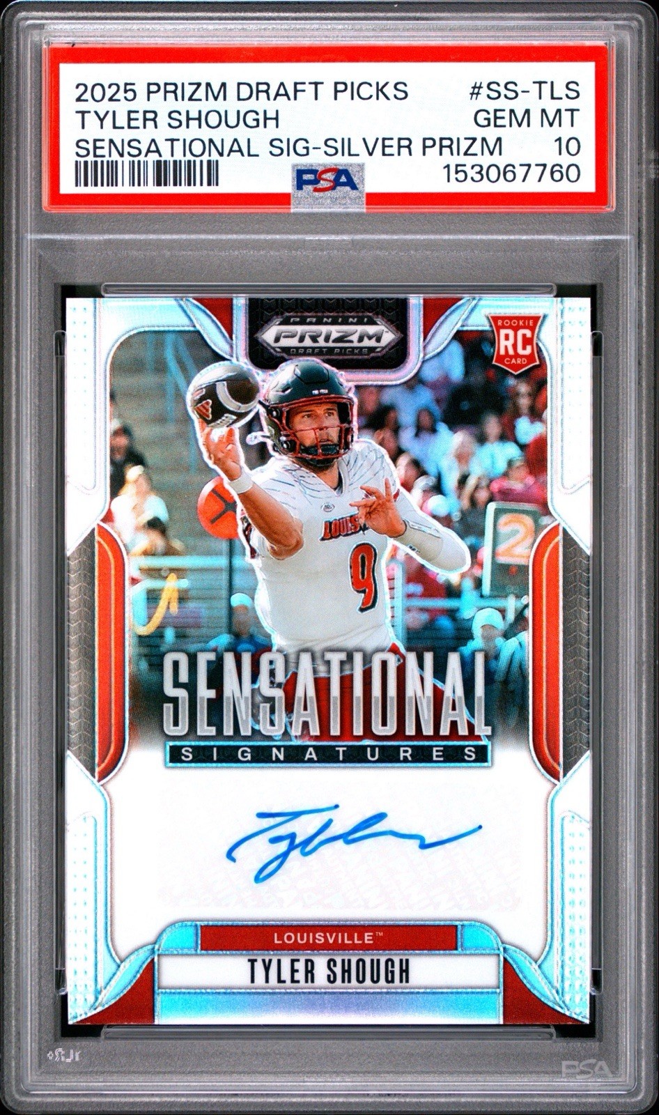 Tyler Shough Panini Prizm Draft Picks Sensational Signatures #SSTLS Silver