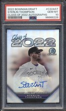 2022 Bowman Draft CLASS OF 2022 AUTO /250 Sterlin Thompson ROOKIE PSA 10 ROCKIES