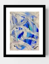 GUAJARDO Original Abstract Expressionism Snow Ice 12X9 Paper Signed Art