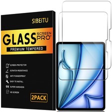 SIBEITU for iPad Air 7th/6th Gen 11-Inch, 2 Pack Glass Screen Protector