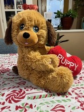Puppy Love Singing Light Up Valentine Plush Brown Stuffed Animal Dog Animated BB