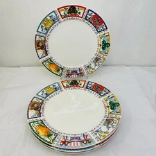 Tabletops Unlimited Happy Everything Dinner Plates Set of 4 With Holiday Themes